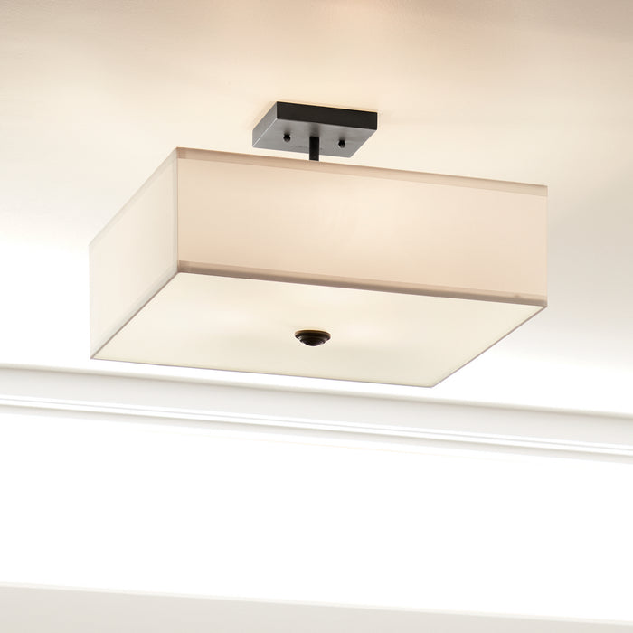 Kichler 43693BK Three Light Semi Flush Mount, Black