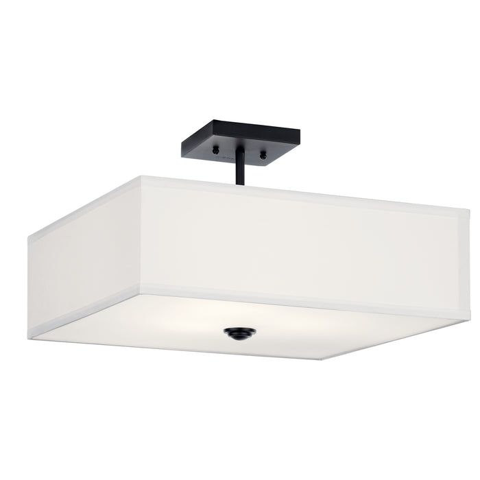 Kichler 43693BK Three Light Semi Flush Mount, Black
