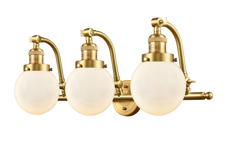 Innovations 515-3W-SG-G201-6 Three Light Bath Vanity, Satin Gold