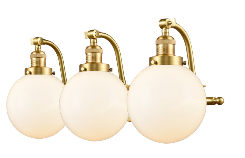 Innovations 515-3W-SG-G201-8 Three Light Bath Vanity, Satin Gold