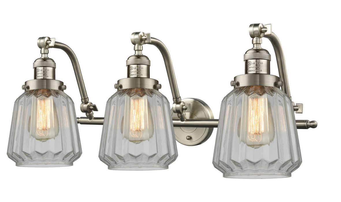 Innovations 515-3W-SN-G142 Three Light Bath Vanity, Brushed Satin Nickel