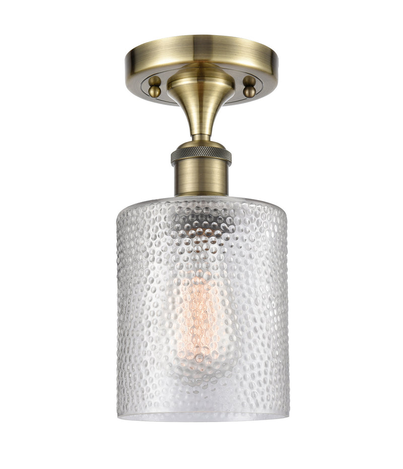 Innovations 516-1C-AB-G112 One Light Semi-Flush Mount, Antique Brass