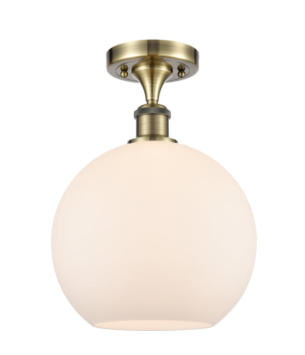 Innovations 516-1C-AB-G121-10 One Light Semi-Flush Mount, Antique Brass
