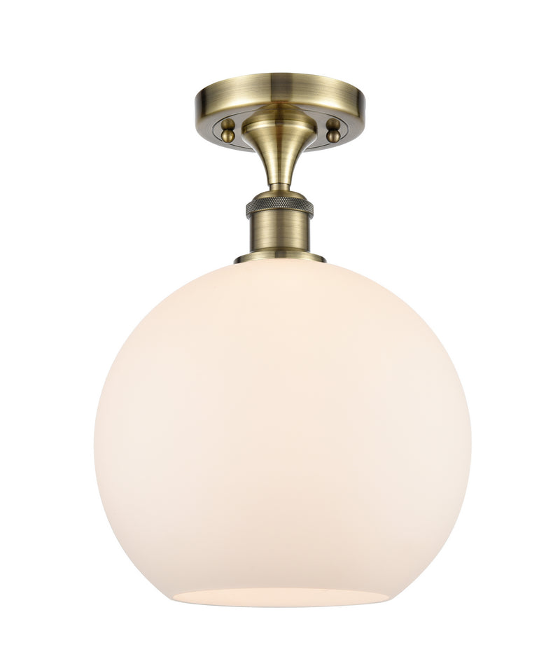 Innovations 516-1C-AB-G121-10-LED LED Semi-Flush Mount, Antique Brass