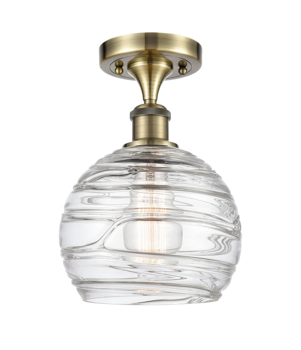 Innovations 516-1C-AB-G1213-8-LED LED Semi-Flush Mount, Antique Brass