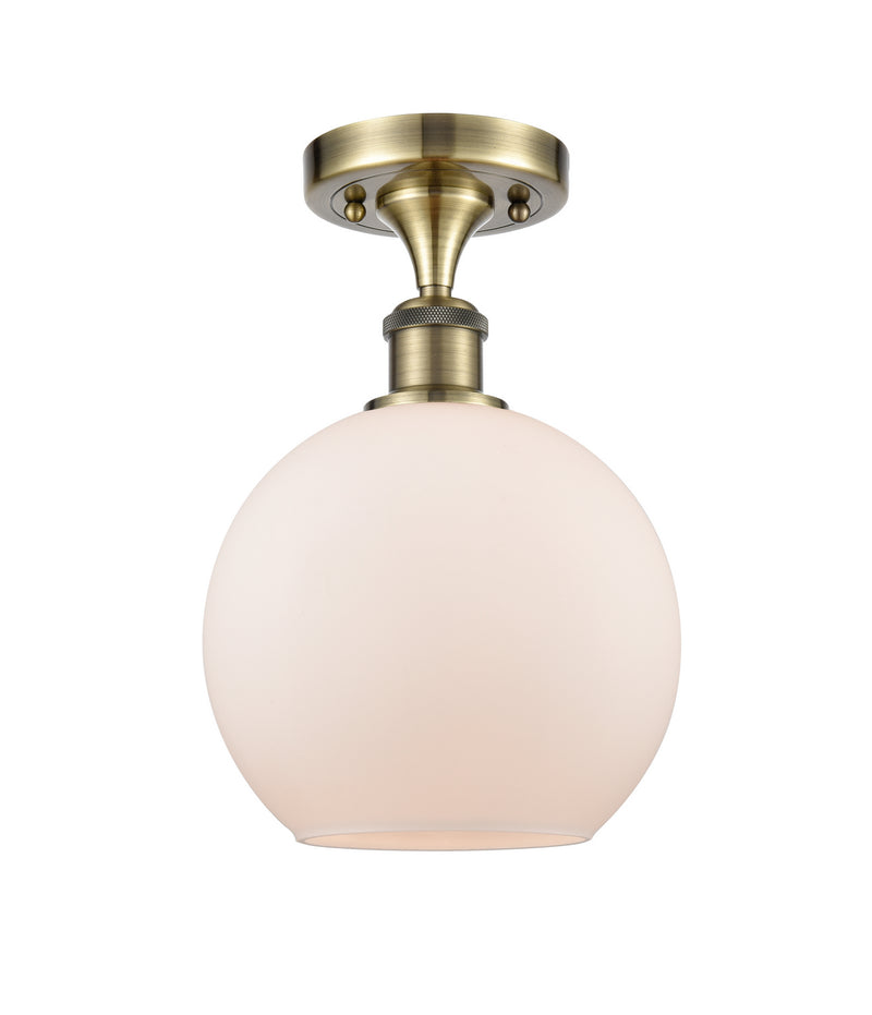 Innovations 516-1C-AB-G121-8 One Light Semi-Flush Mount, Antique Brass
