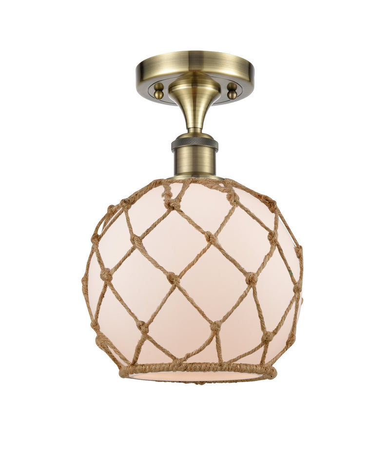 Innovations 516-1C-AB-G121-8RB-LED LED Semi-Flush Mount, Antique Brass
