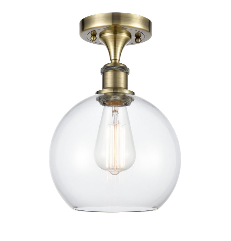 Innovations 516-1C-AB-G122-8-LED LED Semi-Flush Mount, Antique Brass