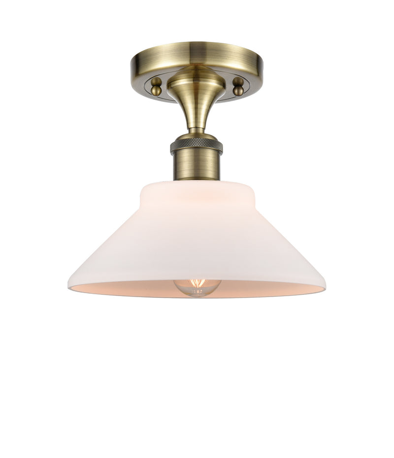 Innovations 516-1C-AB-G131 One Light Semi-Flush Mount, Antique Brass