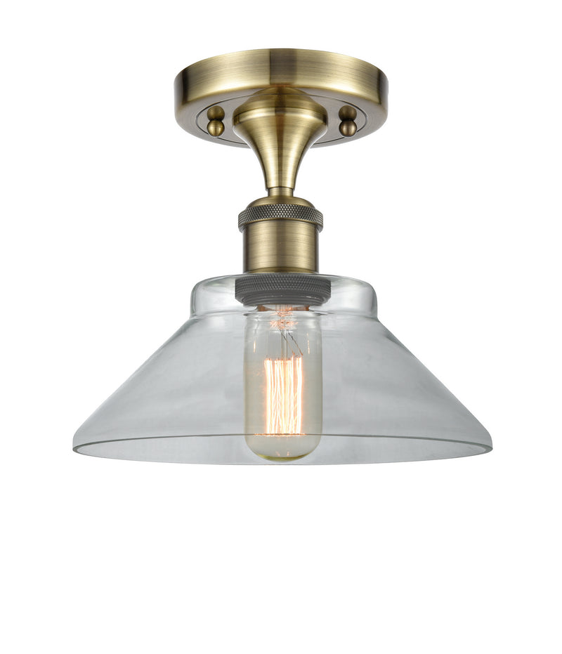 Innovations 516-1C-AB-G132-LED LED Semi-Flush Mount, Antique Brass