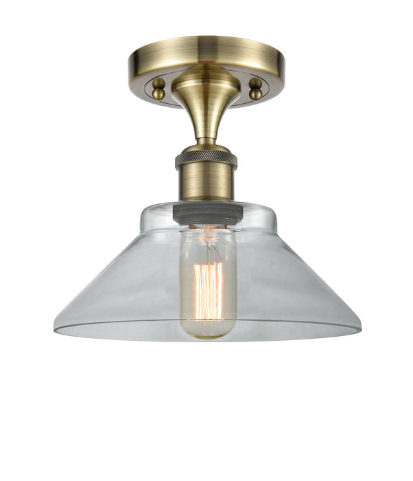 Innovations 516-1C-AB-G132-LED LED Semi-Flush Mount, Antique Brass