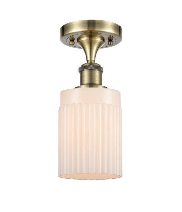 Innovations 516-1C-AB-G341 One Light Semi-Flush Mount, Antique Brass
