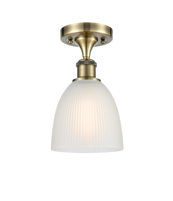 Innovations 516-1C-AB-G381 One Light Semi-Flush Mount, Antique Brass