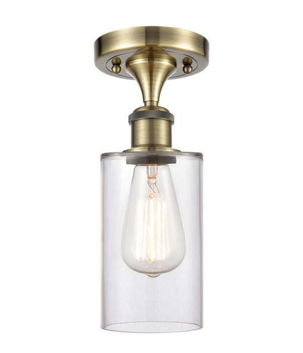 Innovations 516-1C-AB-G802 One Light Semi-Flush Mount, Antique Brass