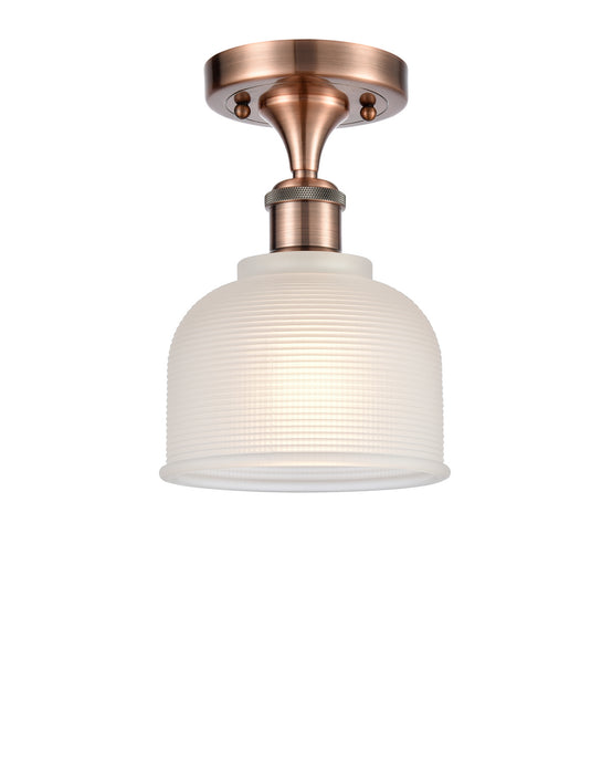 Innovations 516-1C-AC-G411-LED LED Semi-Flush Mount, Antique Copper