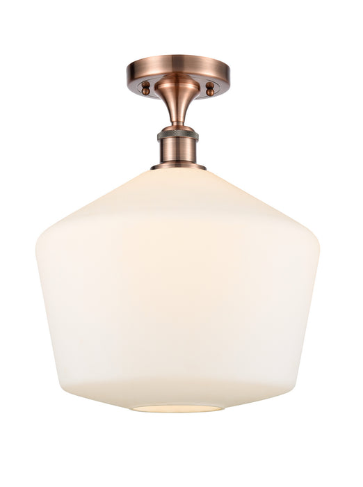 Innovations 516-1C-AC-G651-12 One Light Semi-Flush Mount, Antique Copper