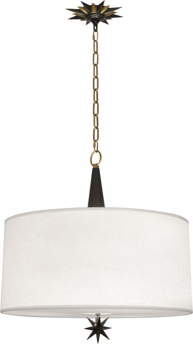Robert Abbey 1023 Three Light Pendant, Deep Patina Bronze w/Warm Brass