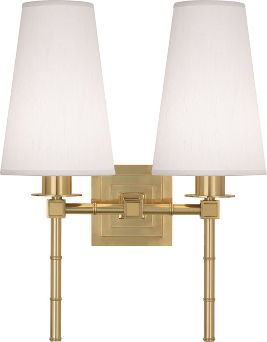 Robert Abbey 724W Two Light Wall Sconce, Modern Brass