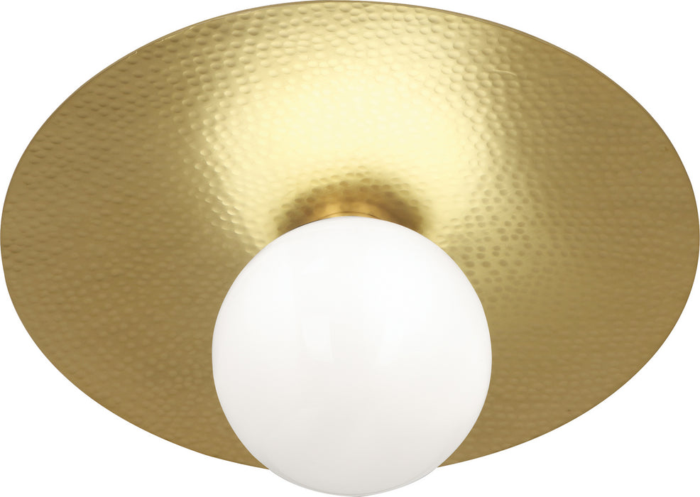 Robert Abbey 9875 LED Flushmount, Modern Brass w/White Glass