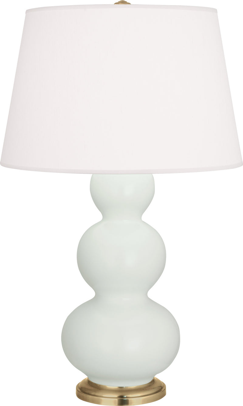 Robert Abbey MCL40 One Light Table Lamp, Matte Celadon Glazed Ceramic w/Antique Natural Brassed