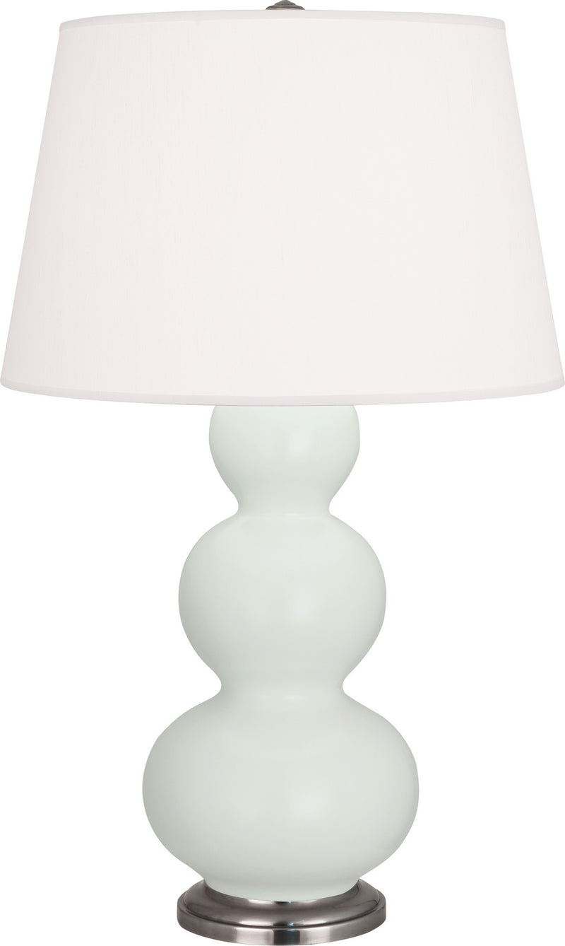 Robert Abbey MCL42 One Light Table Lamp, Matte Celadon Glazed Ceramic w/Antique Silvered