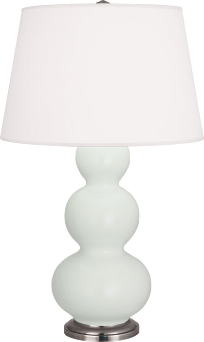 Robert Abbey MCL42 One Light Table Lamp, Matte Celadon Glazed Ceramic w/Antique Silvered
