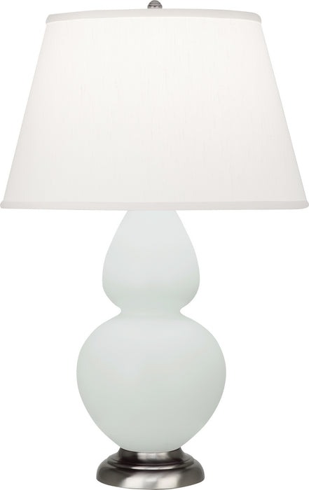 Robert Abbey MCL59 One Light Table Lamp, Matte Celadon Glazed Ceramic w/Antique Silvered