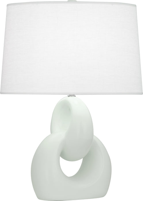 Robert Abbey MCL81 One Light Table Lamp, Matte Celadon Glazed Ceramic w/Polished Nickel
