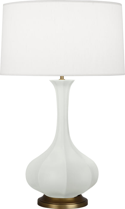 Robert Abbey MCL94 One Light Table Lamp, Matte Celadon Glazed Ceramic w/Aged Brass