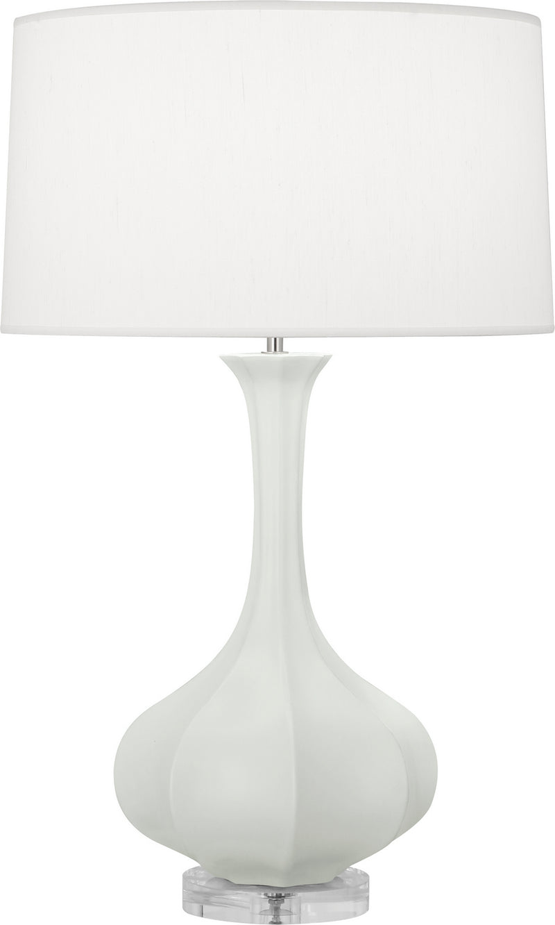 Robert Abbey MCL96 One Light Table Lamp, Matte Celadon Glazed Ceramic w/Lucite