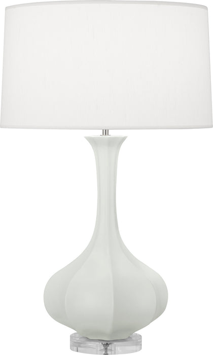 Robert Abbey MCL96 One Light Table Lamp, Matte Celadon Glazed Ceramic w/Lucite