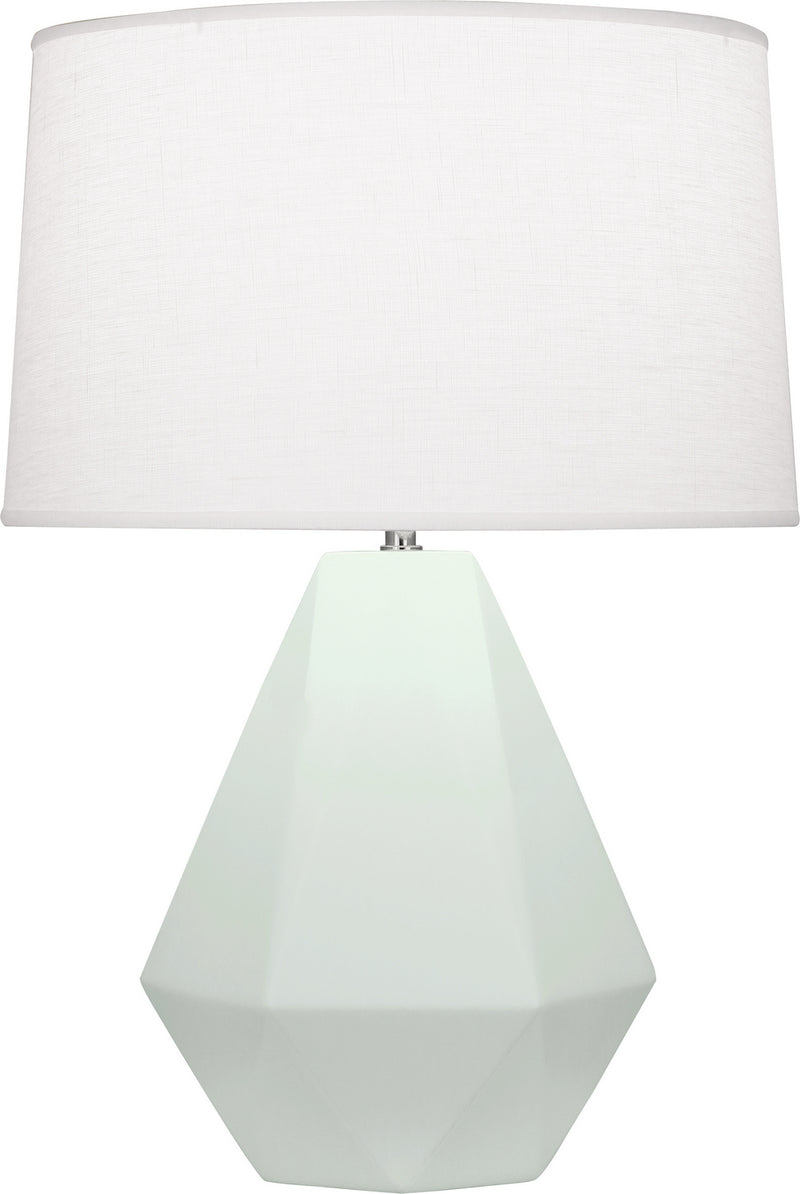 Robert Abbey MCL97 One Light Table Lamp, Matte Celadon Glazed Ceramic w/Polished Nickel