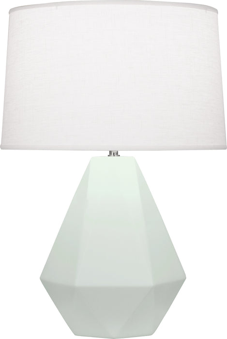 Robert Abbey MCL97 One Light Table Lamp, Matte Celadon Glazed Ceramic w/Polished Nickel