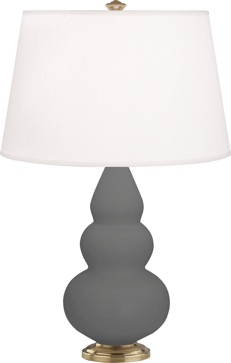 Robert Abbey MCR30 One Light Accent Lamp, Matte Ash Glazed Ceramic w/Antique Brassed