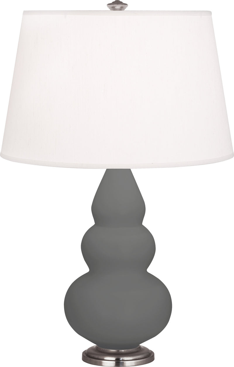 Robert Abbey MCR32 One Light Accent Lamp, Matte Ash Glazed Ceramic w/Antique Silvered