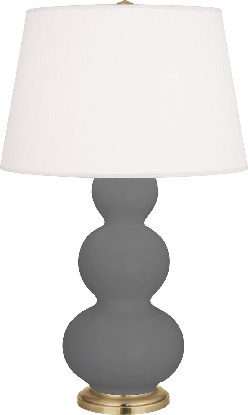 Robert Abbey MCR40 One Light Table Lamp, Matte Ash Glazed Ceramic w/Antique Brassed