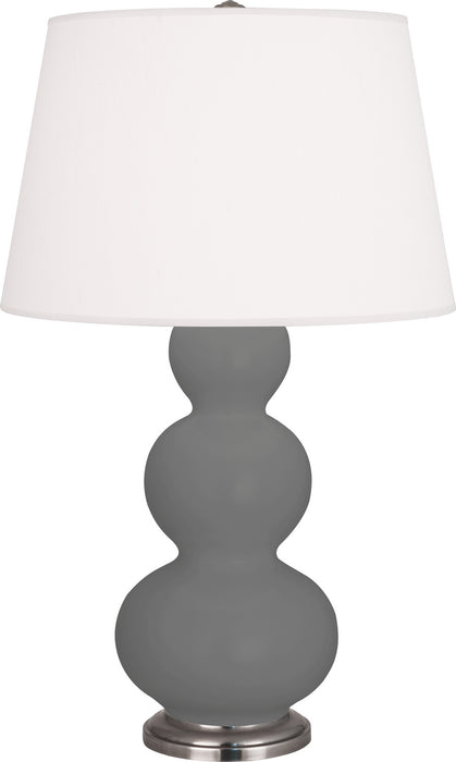 Robert Abbey MCR42 One Light Table Lamp, Matte Ash Glazed Ceramic w/Antique Silvered