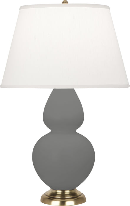 Robert Abbey MCR55 One Light Table Lamp, Matte Ash Glazed Ceramic w/Antique Brassed