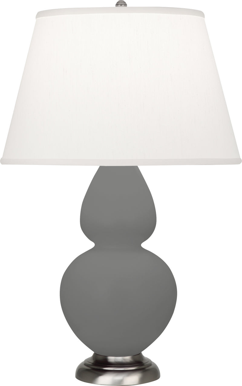 Robert Abbey MCR59 One Light Table Lamp, Matte Ash Glazed Ceramic w/Antique Silvered