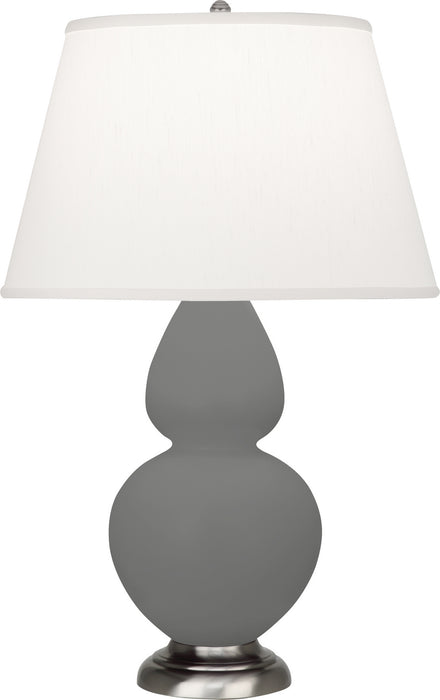 Robert Abbey MCR59 One Light Table Lamp, Matte Ash Glazed Ceramic w/Antique Silvered