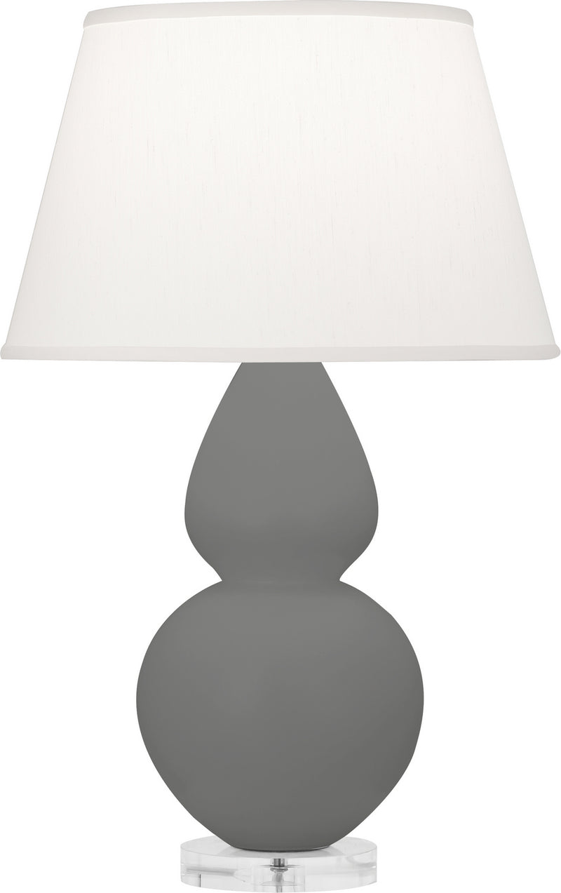 Robert Abbey MCR62 One Light Table Lamp, Matte Ash Glazed Ceramic w/Lucite