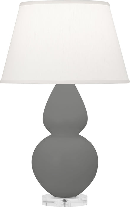 Robert Abbey MCR62 One Light Table Lamp, Matte Ash Glazed Ceramic w/Lucite