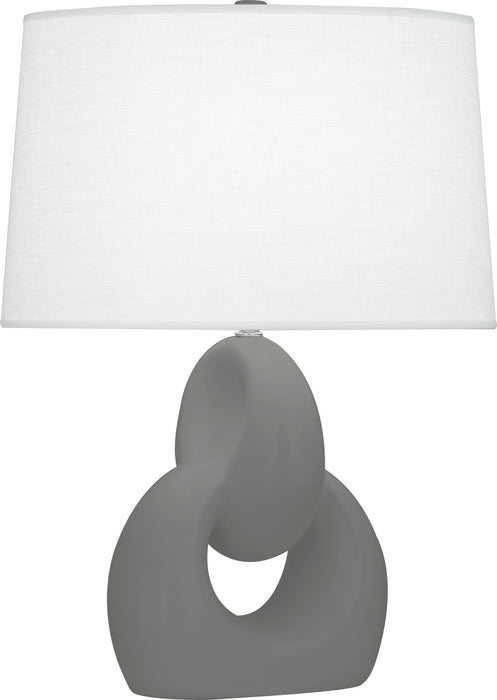 Robert Abbey MCR81 One Light Table Lamp, Matte Ash Glazed Ceramic w/Polished Nickel