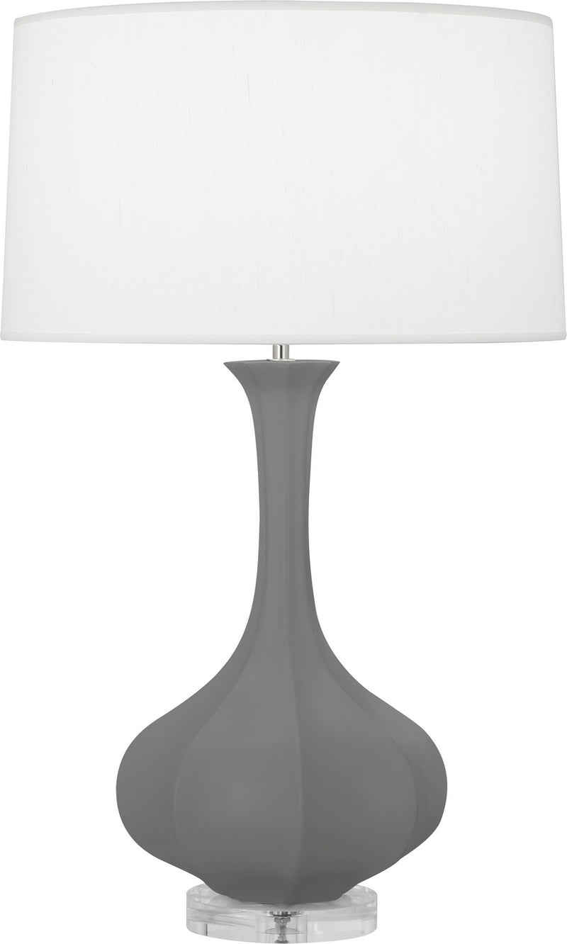 Robert Abbey MCR96 One Light Table Lamp, Matte Ash Glazed Ceramic w/Lucite