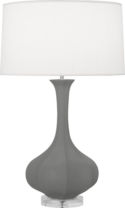 Robert Abbey MCR96 One Light Table Lamp, Matte Ash Glazed Ceramic w/Lucite