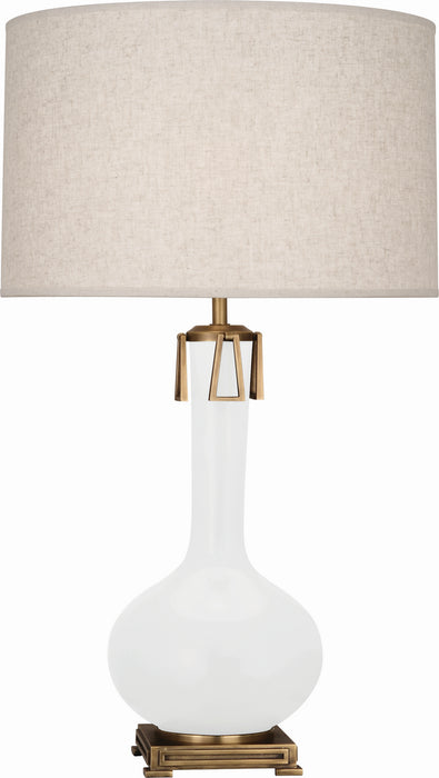 Robert Abbey MLY92 One Light Table Lamp, Matte Lily Glazed Ceramic w/Aged Brass