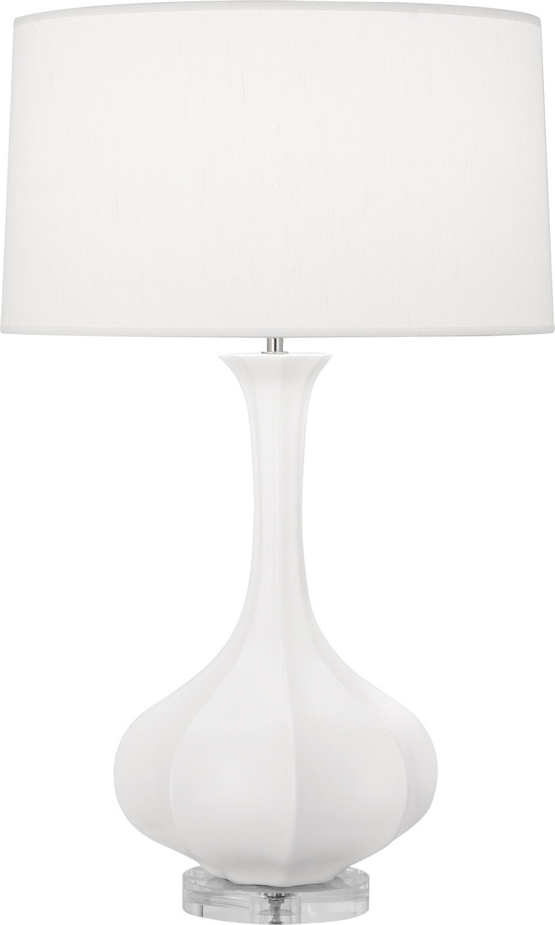Robert Abbey MLY96 One Light Table Lamp, Matte Lily Glazed Ceramic w/Lucite