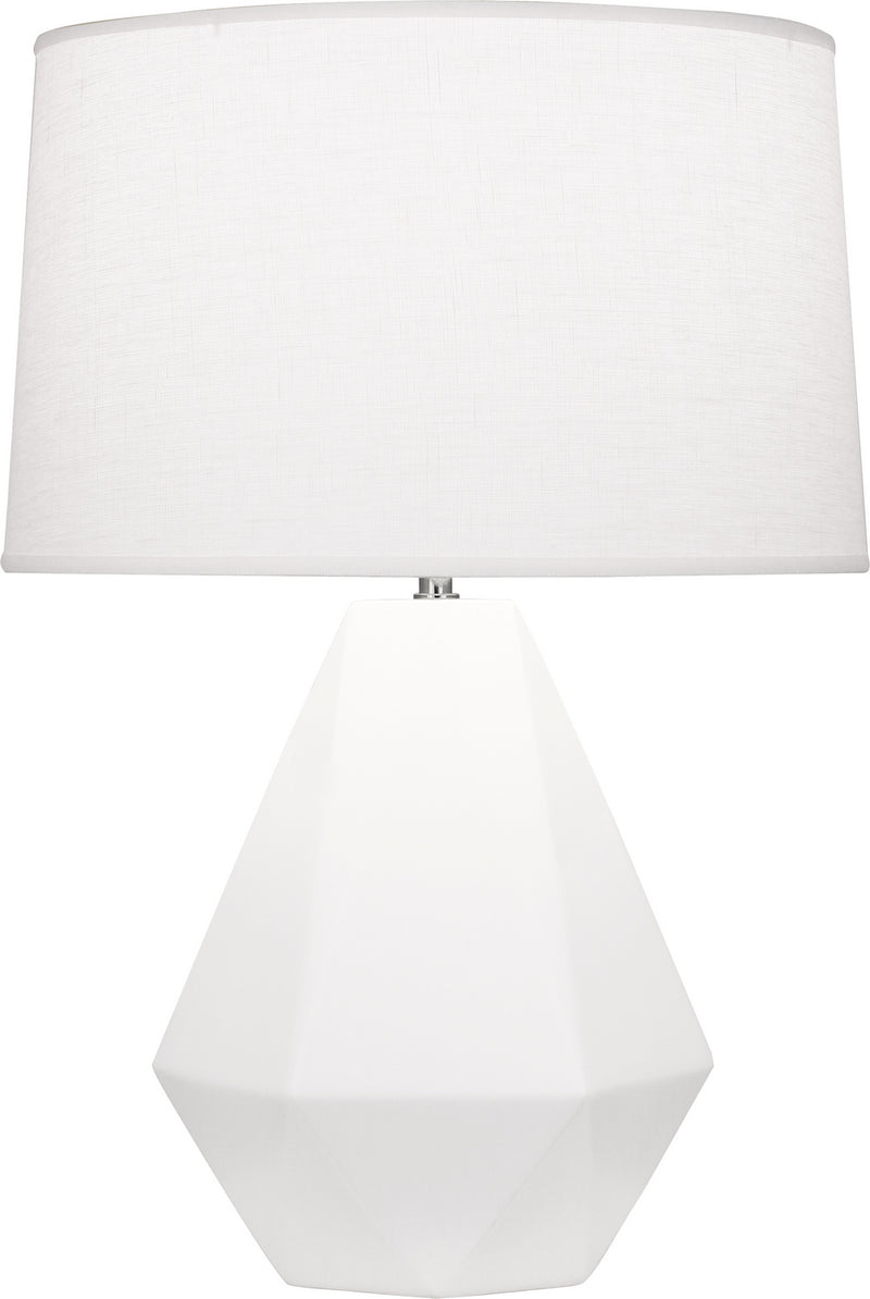 Robert Abbey MLY97 One Light Table Lamp, Matte Lily Glazed Ceramic w/Polished Nickel