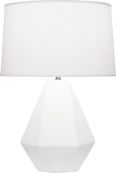 Robert Abbey MLY97 One Light Table Lamp, Matte Lily Glazed Ceramic w/Polished Nickel