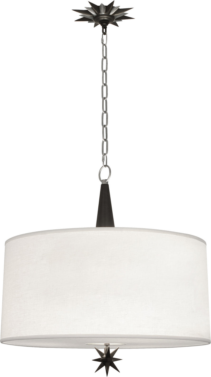 Robert Abbey S1023 Three Light Pendant, Deep Patina Bronze w/Antique Silver